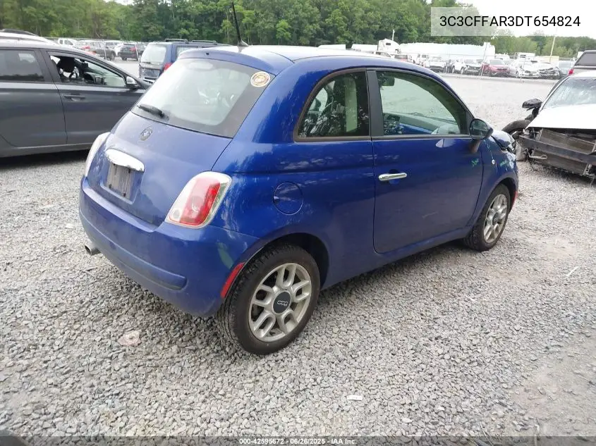 2013 Fiat 500 Pop VIN: 3C3CFFAR3DT654824 Lot: 42595672