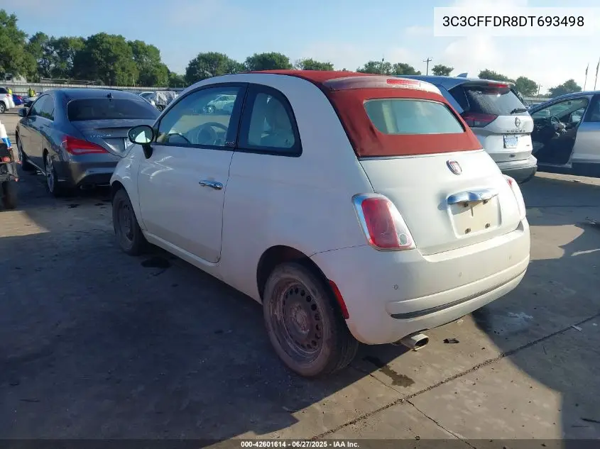 2013 Fiat 500C Pop VIN: 3C3CFFDR8DT693498 Lot: 42601614