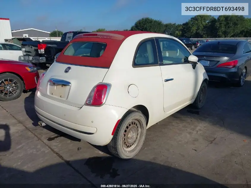 2013 Fiat 500C Pop VIN: 3C3CFFDR8DT693498 Lot: 42601614