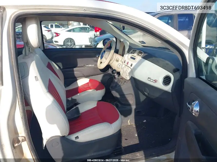 2013 Fiat 500C Pop VIN: 3C3CFFDR8DT693498 Lot: 42601614