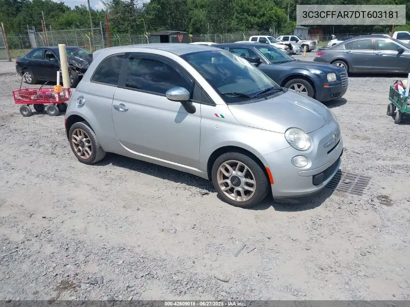 2013 Fiat 500 Pop VIN: 3C3CFFAR7DT603181 Lot: 42609018