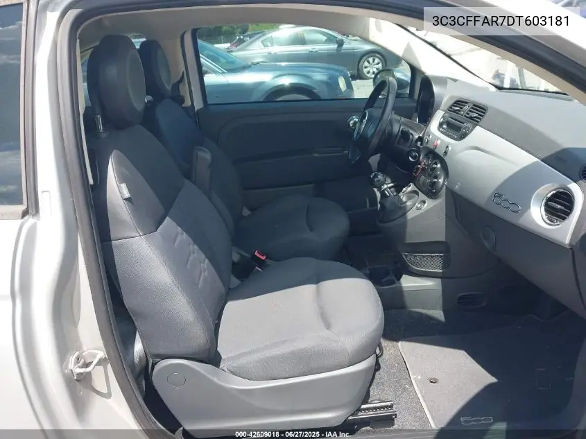 2013 Fiat 500 Pop VIN: 3C3CFFAR7DT603181 Lot: 42609018