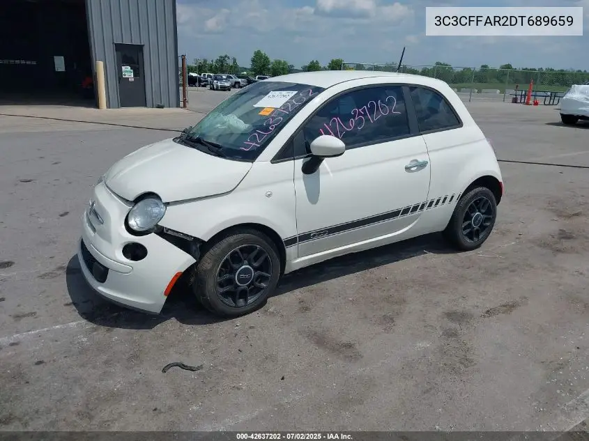 2013 Fiat 500 Pop VIN: 3C3CFFAR2DT689659 Lot: 42637202