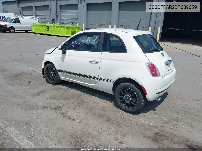 2013 Fiat 500 Pop VIN: 3C3CFFAR2DT689659 Lot: 42637202