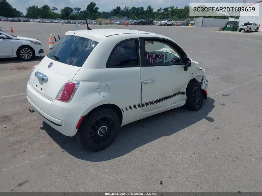 2013 Fiat 500 Pop VIN: 3C3CFFAR2DT689659 Lot: 42637202