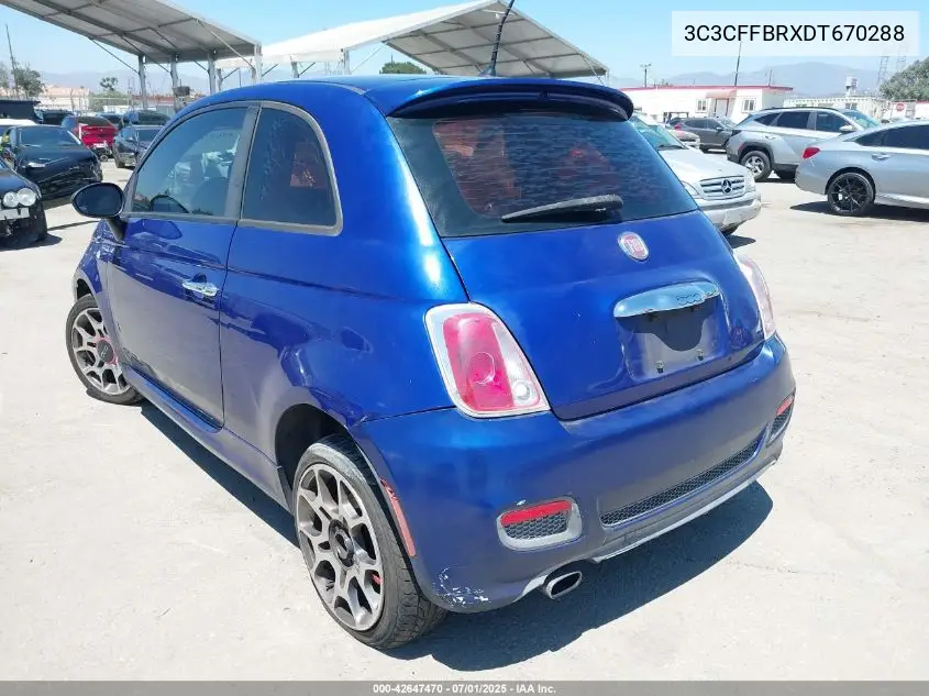2013 Fiat 500 Sport VIN: 3C3CFFBRXDT670288 Lot: 42647470