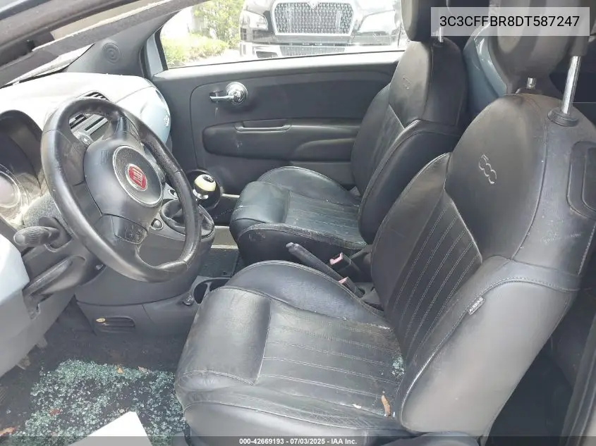 2013 Fiat 500 Sport VIN: 3C3CFFBR8DT587247 Lot: 42669193