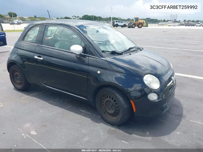 2014 Fiat 500 Pop VIN: 3C3CFFAR8ET259992 Lot: 42514337