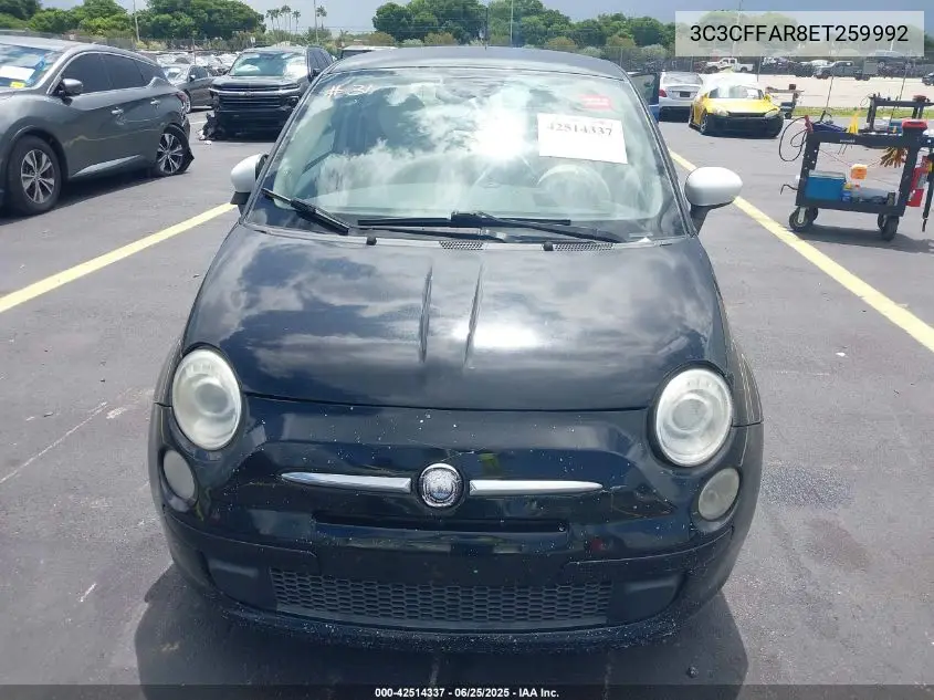 2014 Fiat 500 Pop VIN: 3C3CFFAR8ET259992 Lot: 42514337