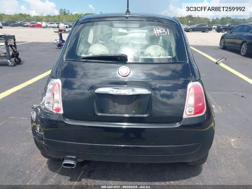 2014 Fiat 500 Pop VIN: 3C3CFFAR8ET259992 Lot: 42514337