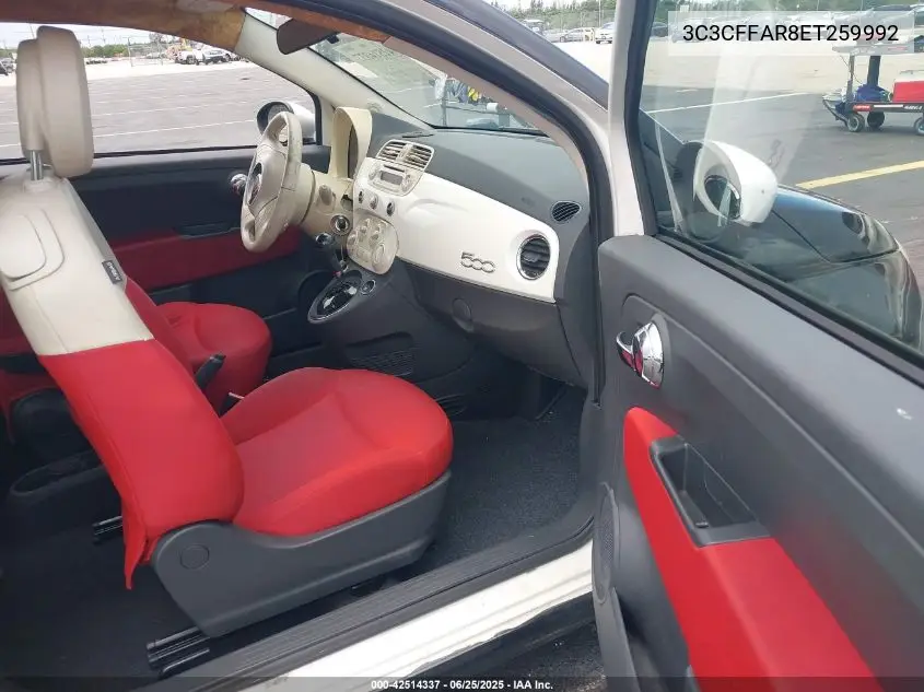 2014 Fiat 500 Pop VIN: 3C3CFFAR8ET259992 Lot: 42514337