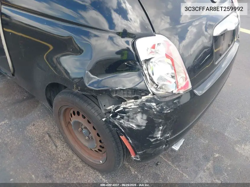 2014 Fiat 500 Pop VIN: 3C3CFFAR8ET259992 Lot: 42514337