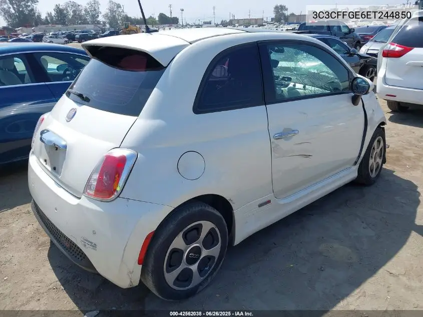 2014 Fiat 500E Battery Electric VIN: 3C3CFFGE6ET244850 Lot: 42562038