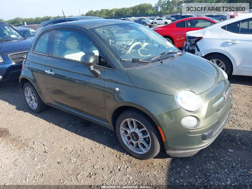 2014 Fiat 500 Pop VIN: 3C3CFFAR4ET252800 Lot: 42623112