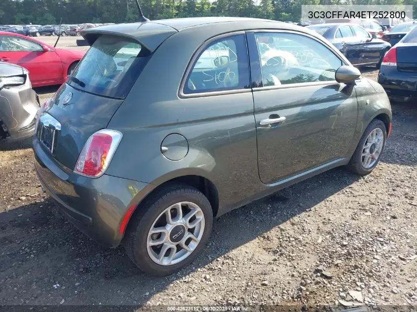 2014 Fiat 500 Pop VIN: 3C3CFFAR4ET252800 Lot: 42623112
