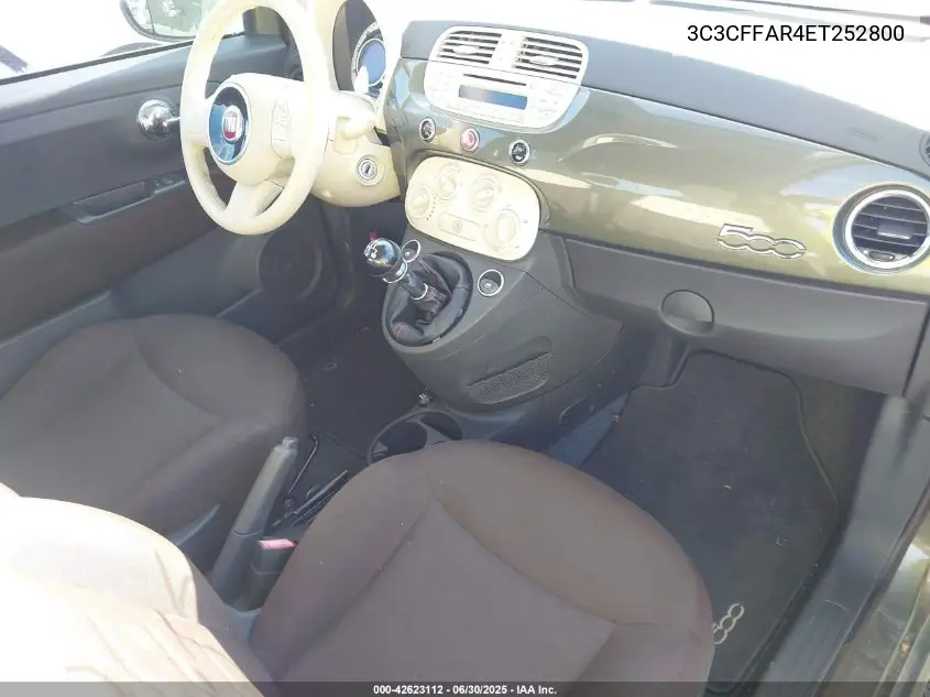 2014 Fiat 500 Pop VIN: 3C3CFFAR4ET252800 Lot: 42623112