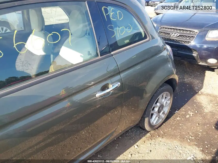 2014 Fiat 500 Pop VIN: 3C3CFFAR4ET252800 Lot: 42623112