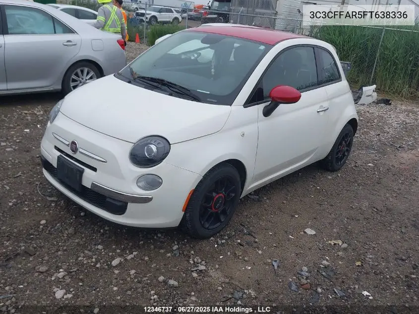 2015 Fiat 500 Pop VIN: 3C3CFFAR5FT638336 Lot: 12346737