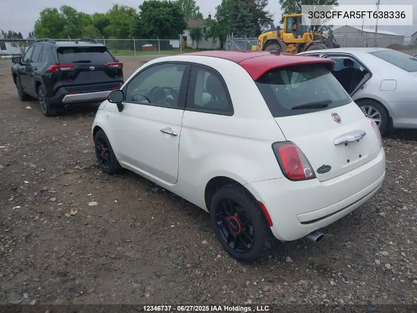 2015 Fiat 500 Pop VIN: 3C3CFFAR5FT638336 Lot: 12346737