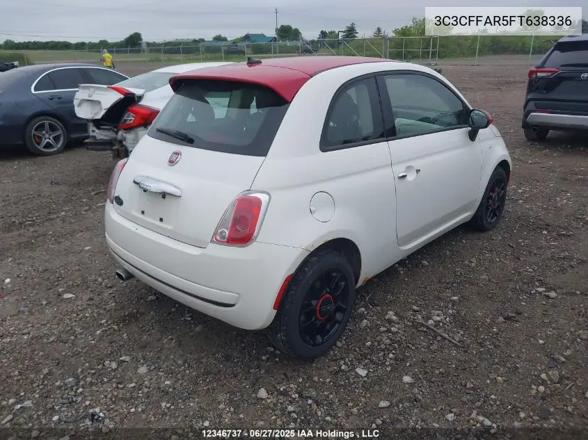 2015 Fiat 500 Pop VIN: 3C3CFFAR5FT638336 Lot: 12346737
