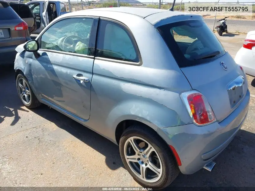 2015 Fiat 500 Pop VIN: 3C3CFFAR5FT555795 Lot: 42538938