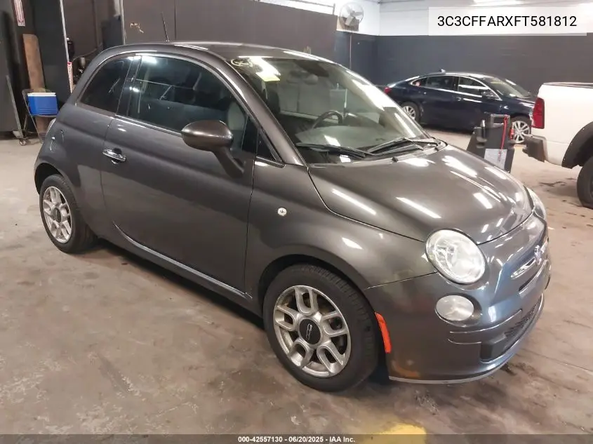 2015 Fiat 500 Pop VIN: 3C3CFFARXFT581812 Lot: 42557130