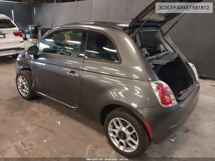 2015 Fiat 500 Pop VIN: 3C3CFFARXFT581812 Lot: 42557130