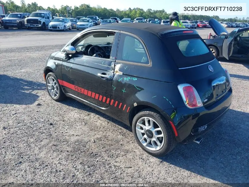 2015 Fiat 500C Pop VIN: 3C3CFFDRXFT710238 Lot: 42563989