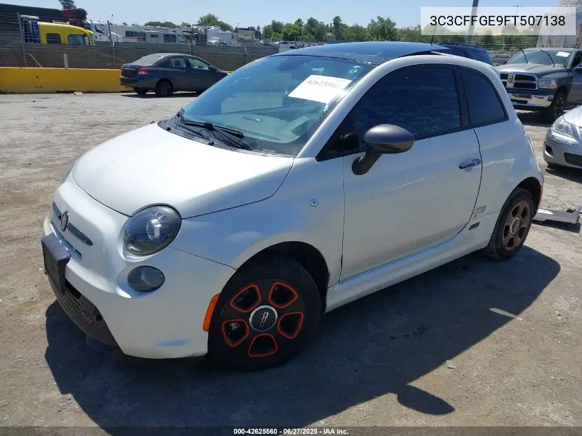 2015 Fiat 500E Battery Electric VIN: 3C3CFFGE9FT507138 Lot: 42625560
