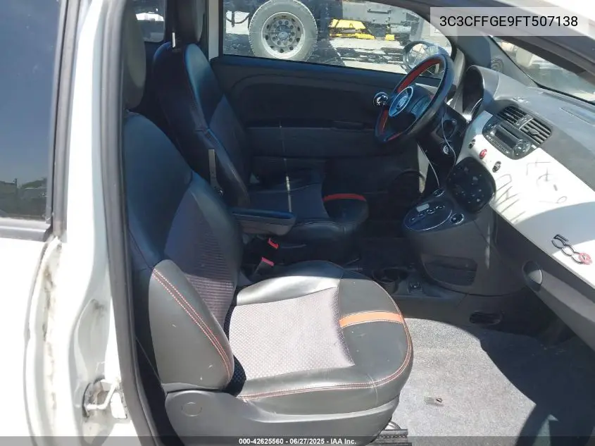 2015 Fiat 500E Battery Electric VIN: 3C3CFFGE9FT507138 Lot: 42625560