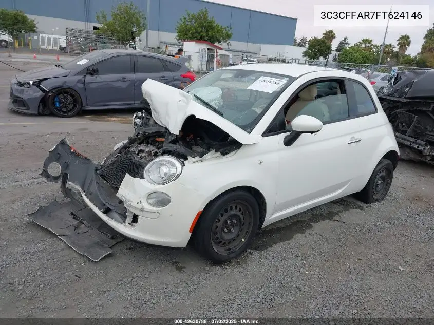 2015 Fiat 500 Pop VIN: 3C3CFFAR7FT624146 Lot: 42630788