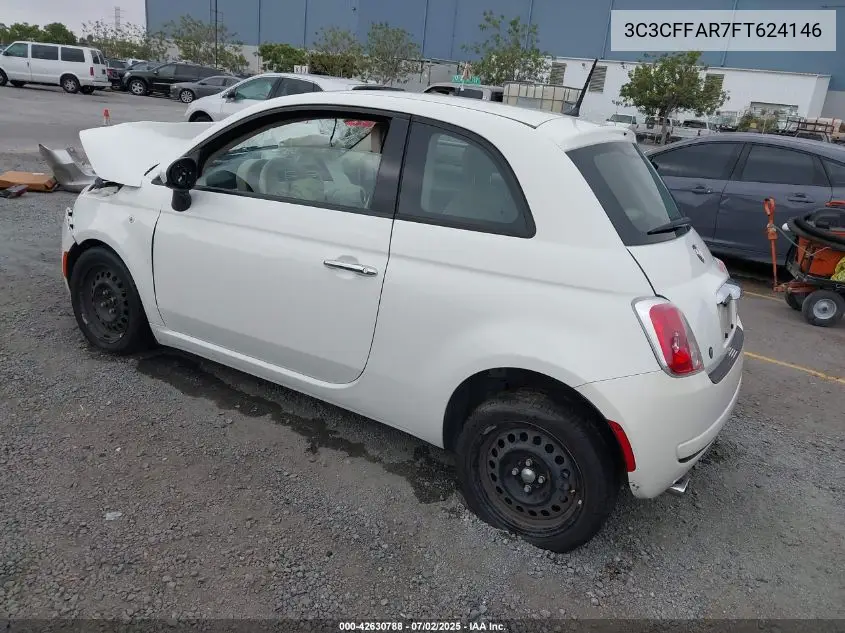 2015 Fiat 500 Pop VIN: 3C3CFFAR7FT624146 Lot: 42630788