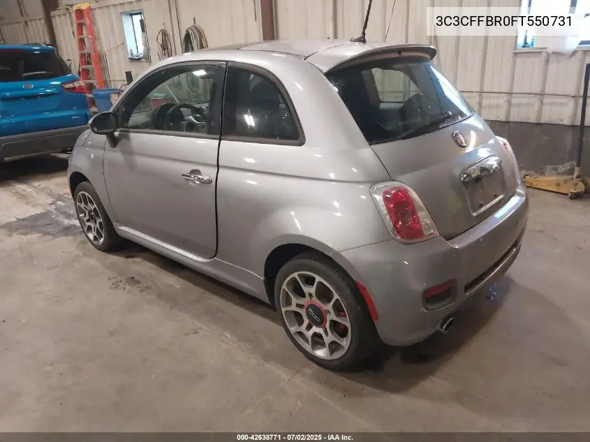 2015 Fiat 500 Sport VIN: 3C3CFFBR0FT550731 Lot: 42638771