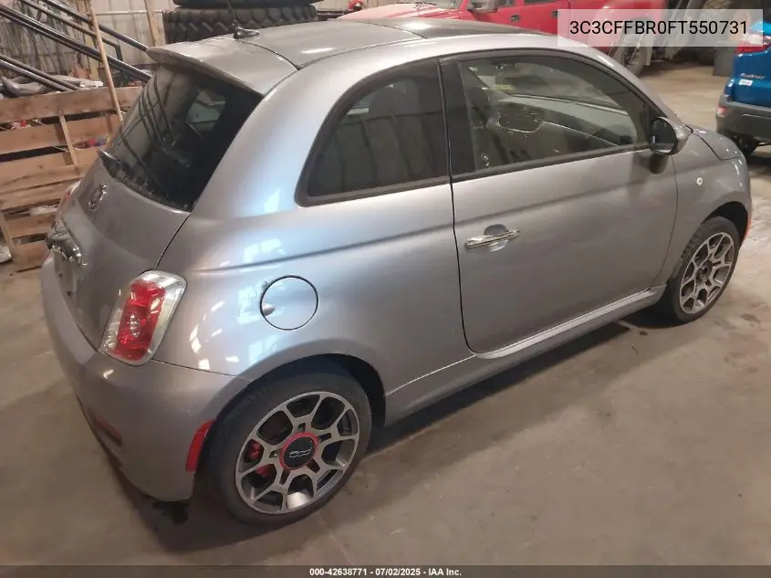 2015 Fiat 500 Sport VIN: 3C3CFFBR0FT550731 Lot: 42638771