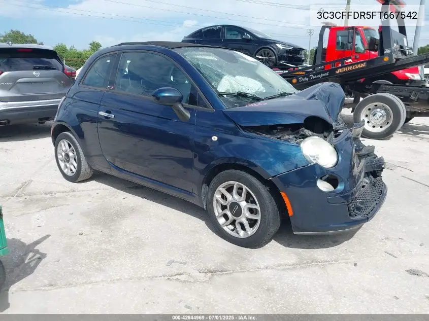 2015 Fiat 500C Pop VIN: 3C3CFFDR5FT667542 Lot: 42644969
