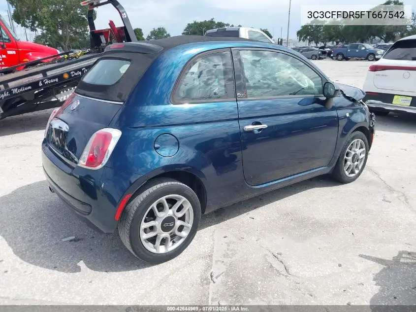 2015 Fiat 500C Pop VIN: 3C3CFFDR5FT667542 Lot: 42644969