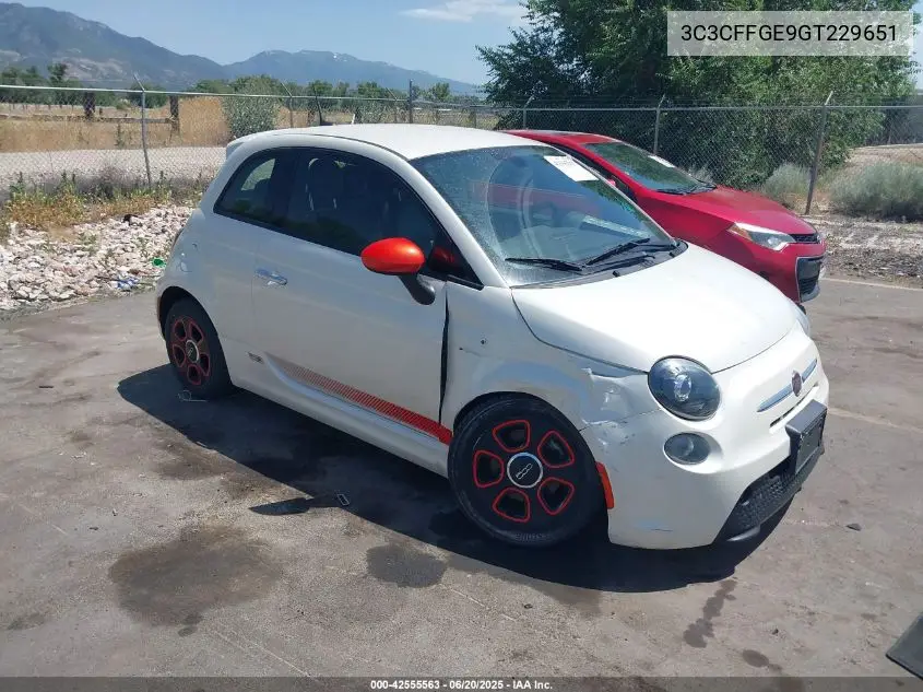 2016 Fiat 500 Battery Electric VIN: 3C3CFFGE9GT229651 Lot: 42555563
