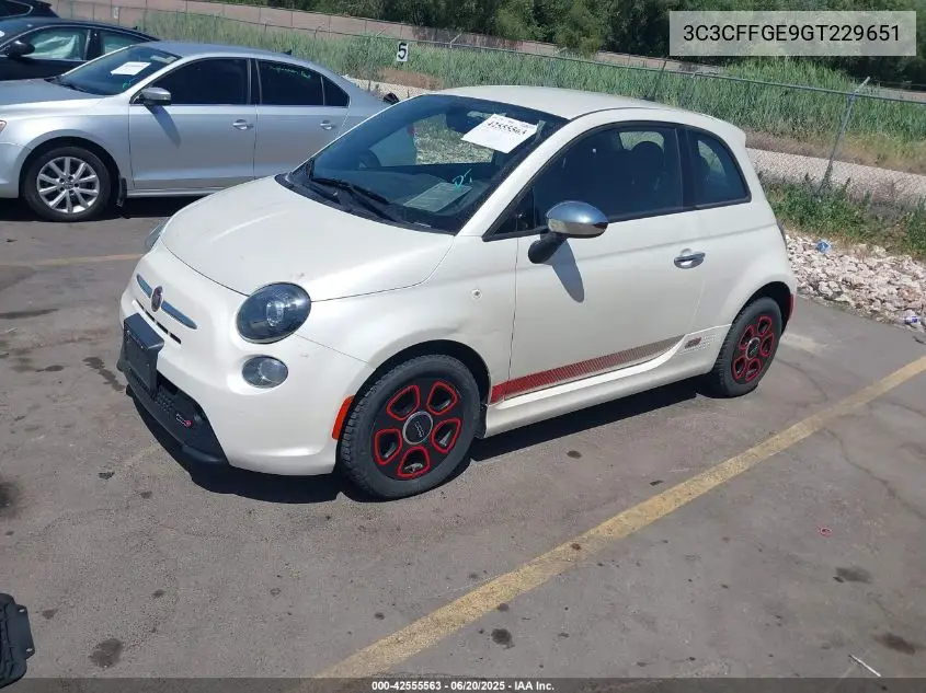 2016 Fiat 500 Battery Electric VIN: 3C3CFFGE9GT229651 Lot: 42555563