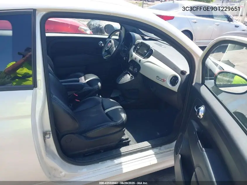 2016 Fiat 500 Battery Electric VIN: 3C3CFFGE9GT229651 Lot: 42555563