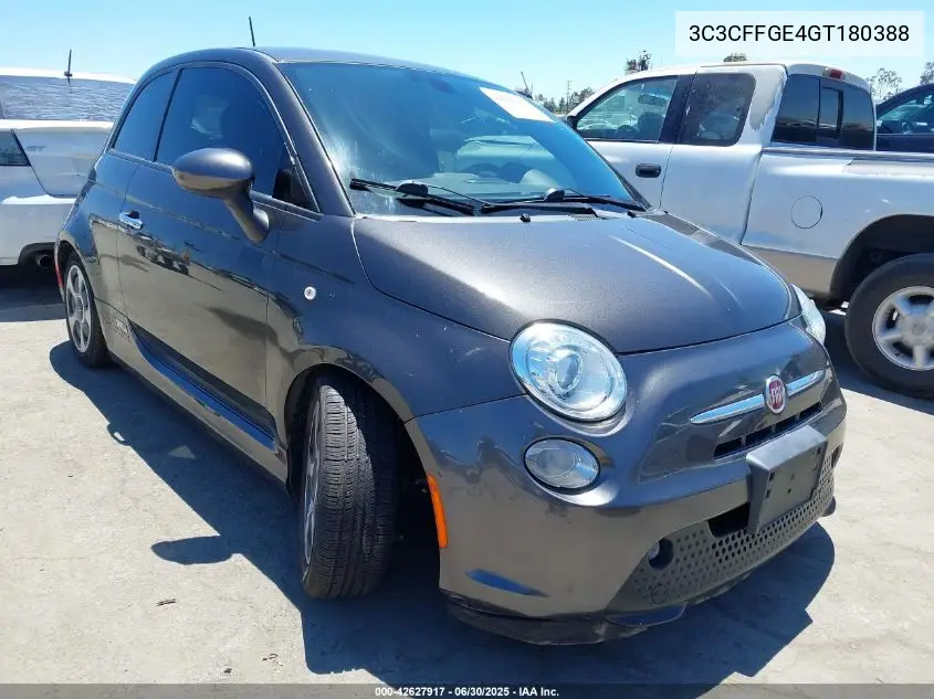 2016 Fiat 500E Battery Electric VIN: 3C3CFFGE4GT180388 Lot: 42627917