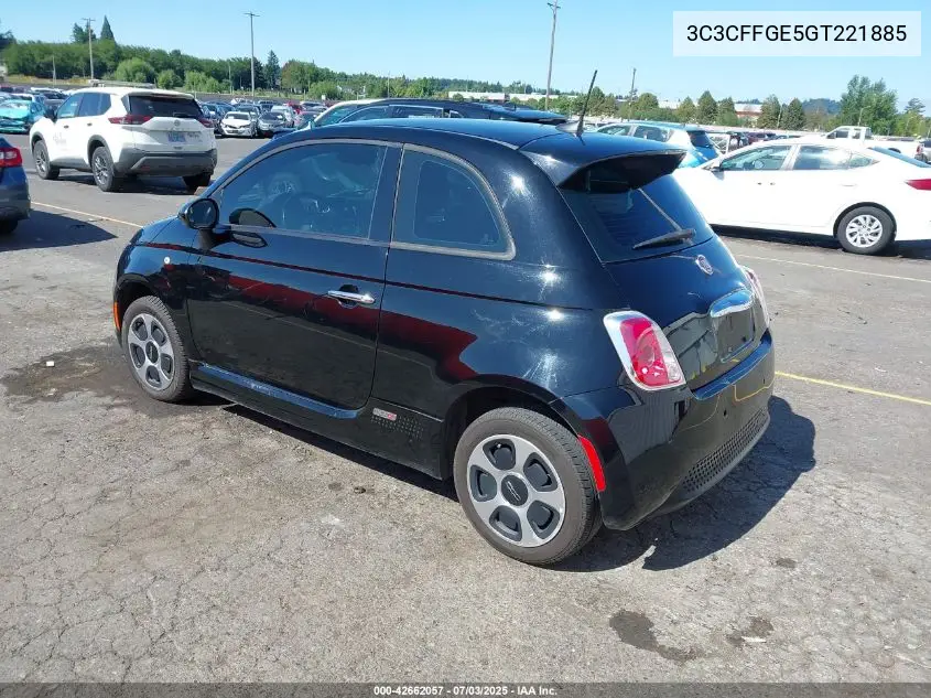 2016 Fiat 500E Battery Electric VIN: 3C3CFFGE5GT221885 Lot: 42662057