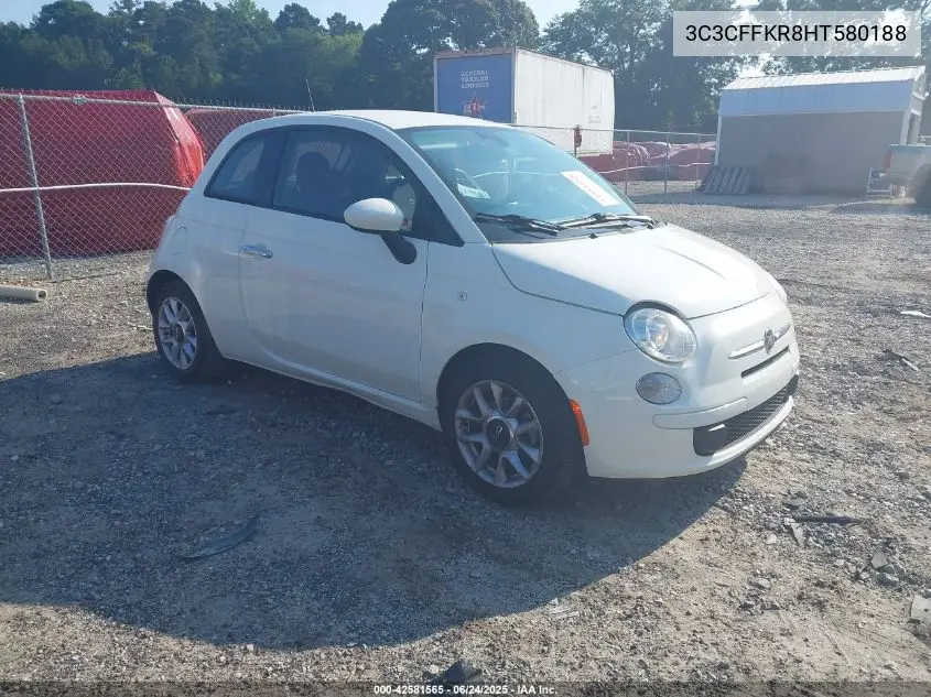 2017 Fiat 500 Pop VIN: 3C3CFFKR8HT580188 Lot: 42581565