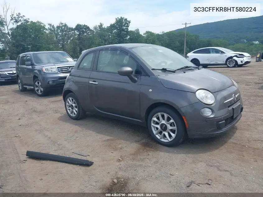 2017 Fiat 500 Pop VIN: 3C3CFFKR8HT580224 Lot: 42625790