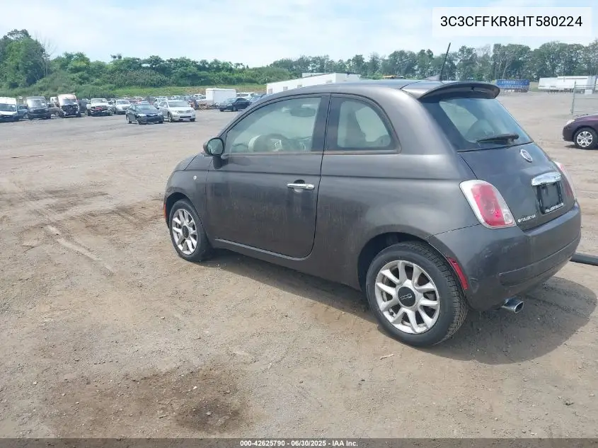2017 Fiat 500 Pop VIN: 3C3CFFKR8HT580224 Lot: 42625790