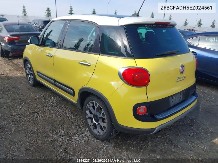 2014 Fiat 500L Trekking VIN: ZFBCFADH5EZ024561 Lot: 12344227