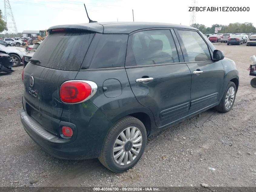 2014 Fiat 500L Easy VIN: ZFBCFABH1EZ003600 Lot: 40386700