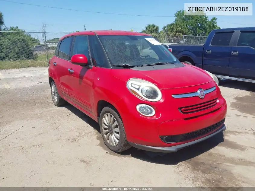 2014 Fiat 500L Easy VIN: ZFBCFABH2EZ019188 Lot: 42000878