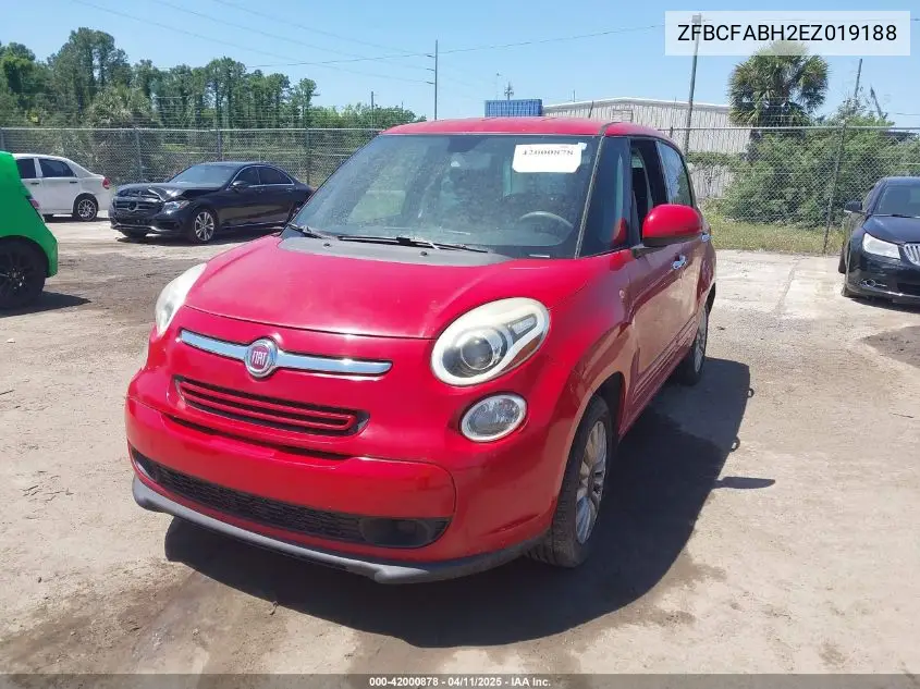 2014 Fiat 500L Easy VIN: ZFBCFABH2EZ019188 Lot: 42000878
