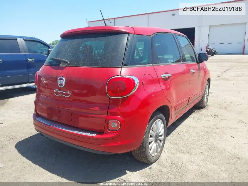 2014 Fiat 500L Easy VIN: ZFBCFABH2EZ019188 Lot: 42000878