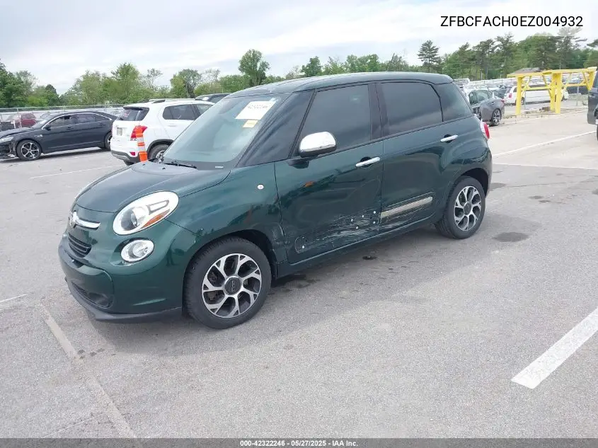 2014 Fiat 500L Lounge VIN: ZFBCFACH0EZ004932 Lot: 42322246